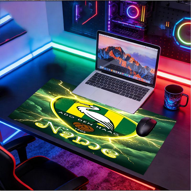 Custom Name Personalized ADO Den Haag Pattern Mousepad, Laptop PC Desk Mat, Decorative Desk Mat for Home Keyboard Pad Gift