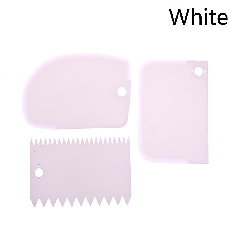 

3Pcs Plastic Dough Icing Fondant Scraper Cake Decorating Baking Pastry Tools New белый