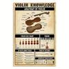 Vintage Violin Metal Poster Wall Decor 12x8 Inch for Bar