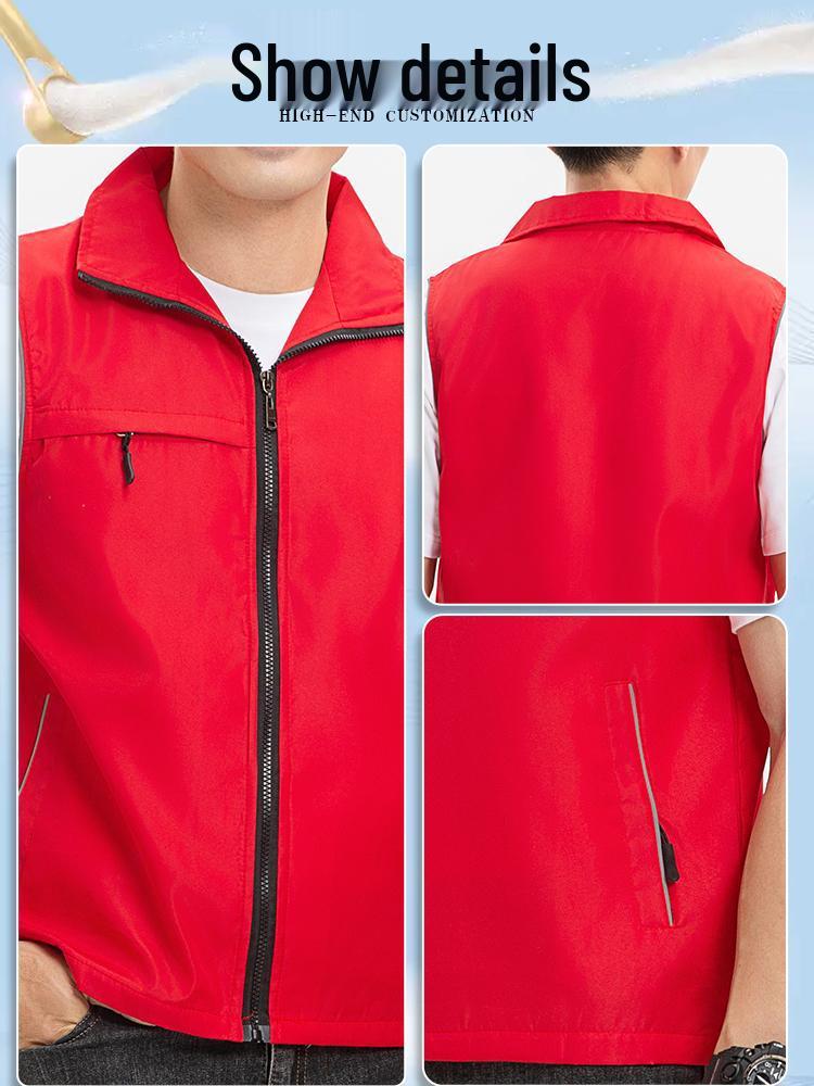 Custom Logo Multi-Pocket Durable Vest for Supermarket, Decoration, and Volunteer Workwear