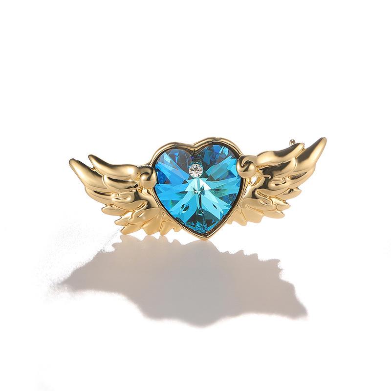 Bo Xin Yun Cardcaptor Sakura Crystal Heart Wings Brooch Pin