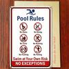 Vintage Metal Pool Rules Sign Decor Retro Tin Plaque Wall Art