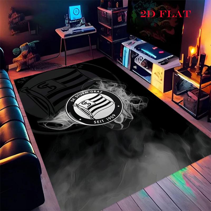 Poster SK Sturm Graz Tappeto per Soggiorno Camera da Letto Casa Decorazione Divano, Tappetino Antiscivolo per Giochi Bambini