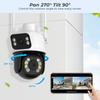 EU Plug 8MP PTZ Wifi Camera Outdoor Night Vision Dual Screen Human Detection 4MP Security Protection CCTV Surveillance IP Camera
