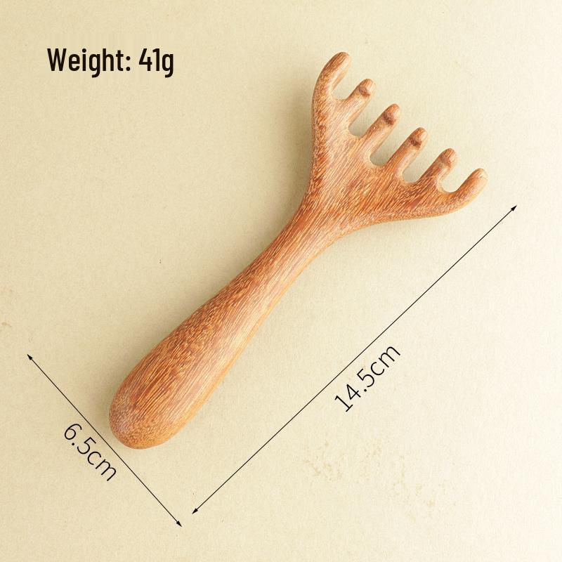 Sandalwood Massage Comb - Portable Wooden Scalp & Meridians Care, Engraved LOGO, Ideal Health Companion Gift