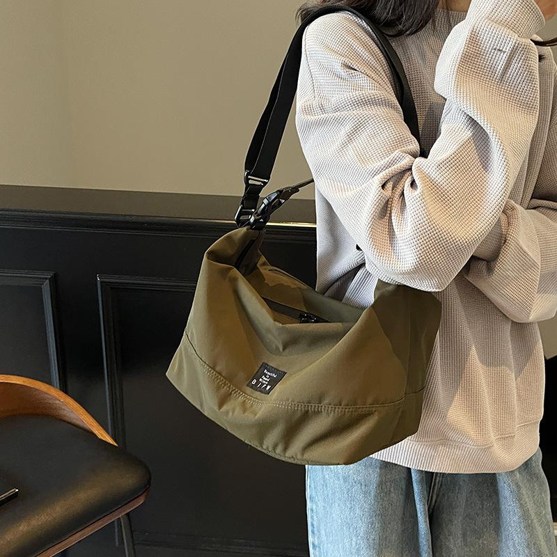 Geantă casual simplă din pânză tip gălușcă, nouă, geantă de mână ușoară, geantă de umăr, geantă crossbody pentru călătorii, sport, fitness