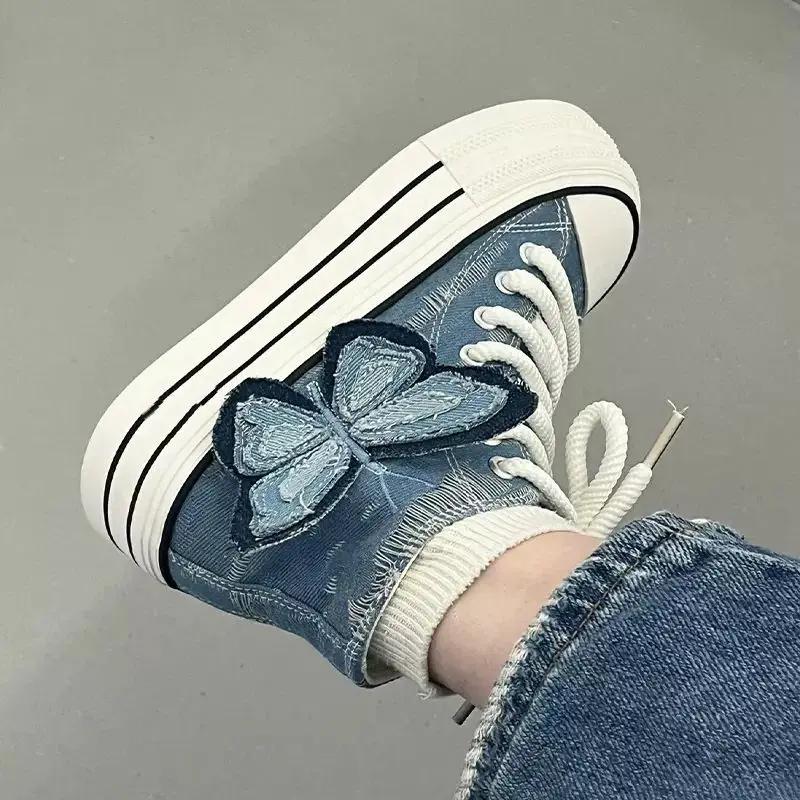 Fashion Stylish Lace Up High Top Ladies Footwear Casual Cheap Korean Y2k Fashion Deals 2025 New Walking Original On Offer Women's Shoes