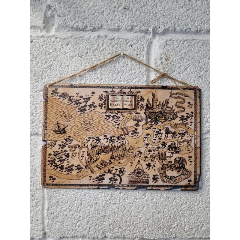 Vintage World Map Tin Sign, Antique Metal Wall Decor