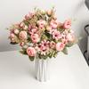 Pink Artificial Flowers Silk Roses Buds for Home Decor Wedding Arrangement Bridal Bouquet Christmas Wreath Accessories