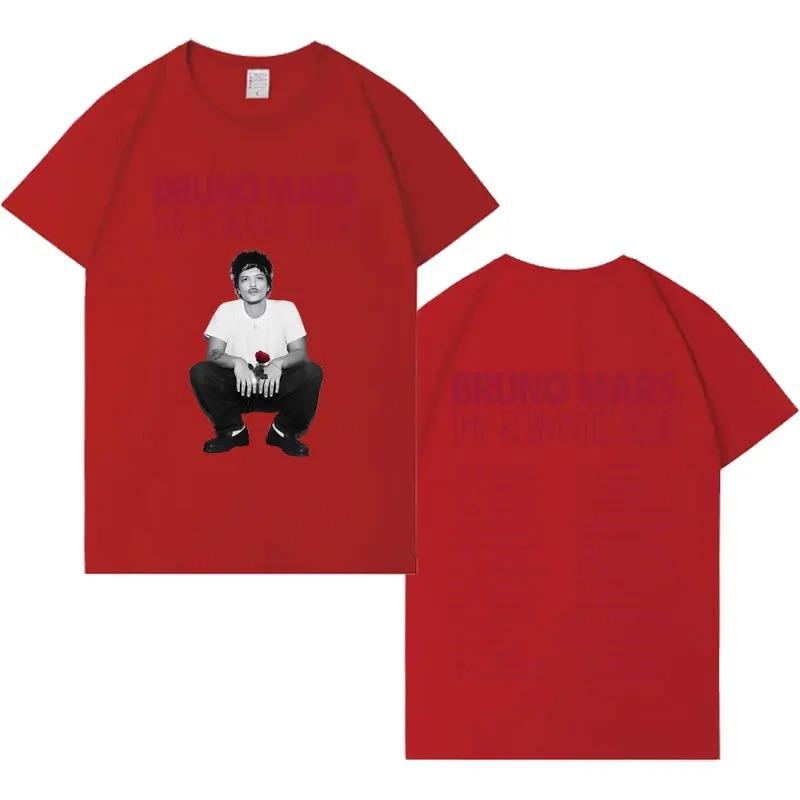 Bruno Mars "The Romantic Tour" Oversized T-Shirt, Unisex Pop R&B Concert Merch Tee, 100% Cotton Casual Short Sleeve Top