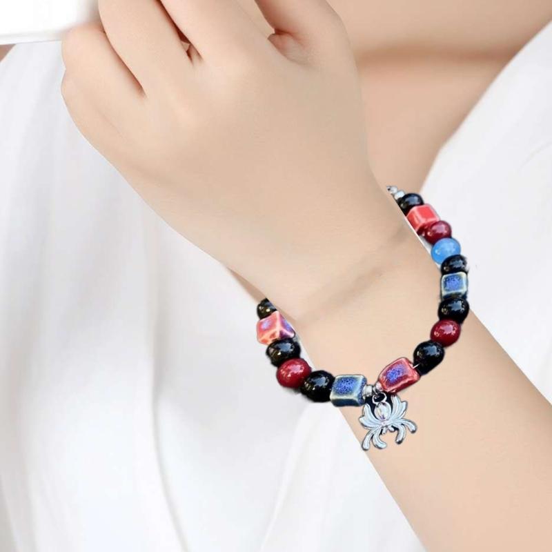 Halloween Spiders Charm Bracelets Couple Jewelry Fashioin Colorful Beaded Bracelet Simple Wristband Adjustable Bangle