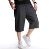 RogueWave Summer Plus Size Wide Leg Hip-Hop Black Jeans Shorts Male Skateboard Swag Baggy Men Denim Pants