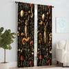 Set Of 2 Versatile Polyester Transparent Curtains Home Decoration Dark Flower Mural Use Bedrooms Living Rooms Made Area Window Treatment