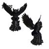 Decorative Sculpture for Tea Table Owl On Tree Stump Figurine, 3D Printed Animal Sculpture, Collectible Matte Black Dark Ornament Home Office