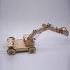 Wooden Hydraulic Excavator Model No.2 DIY Steam Experiment Set with Rotatable Wheels - Scientific Small Production Kit