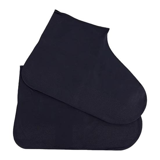 1 Pair Waterproof Shoe Overshoes Galoshes Reusable Cover Outdoor Non-slip Foldable Rain Boot M чёрный