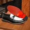 Mocassini di Marca di Lusso da Uomo Scarpe in Pelle Colore Bianco e Nero Slip-On Moda Suola Morbida Scarpe Casual Festa Matrimonio Mocassino