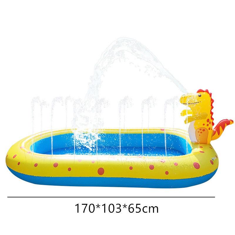 Opblaasbaar Dinosaurus Haai Splash Pad Buitenzwembad voor Kinderen, Dolfijn Sprinkler Speelmat Opblaasbaar Zwembad voor Peuters