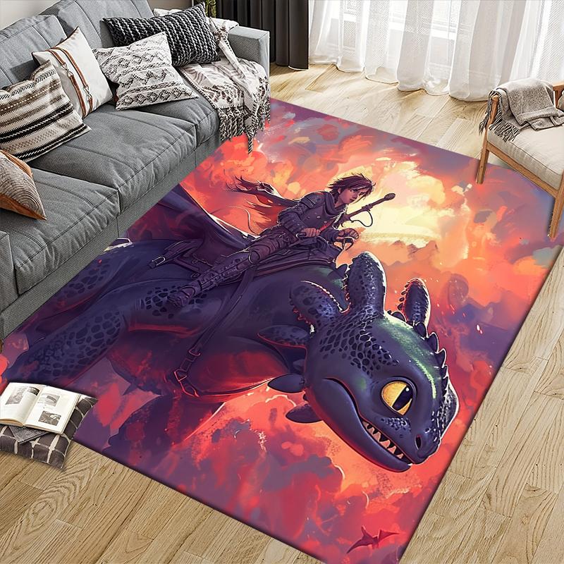 How to Train Your Dragon Square Area Rug, Non-Slip Floor Mat for Home Decor, Perfect Gift for Fans.chl