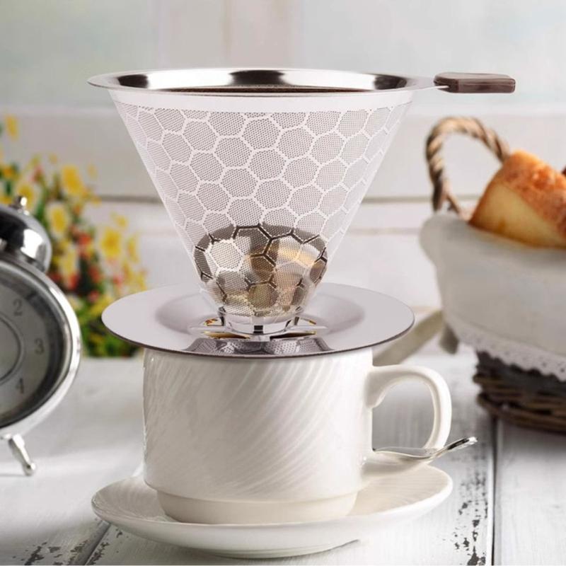 Permanent Stainless Steel Coffee Filter Screen Paperless Hand Brewed Mesh Strainer for Home Brewing Enthusiasts