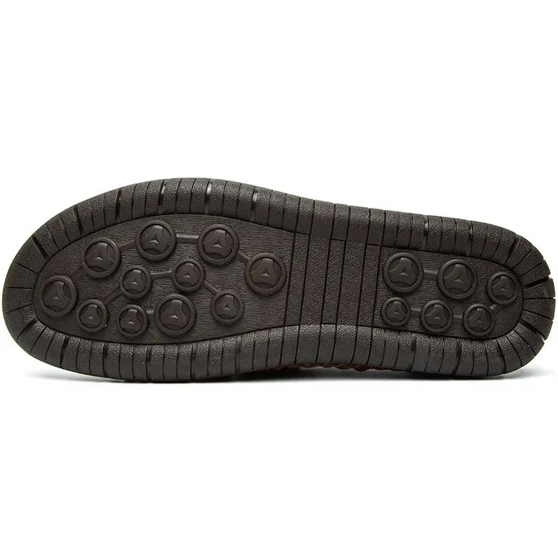 Genuine Leather Men Handmade Casual Shoes 2025 Mens Loafers Breathable Slip On Italian Comfortable Driving Shoes Chaussure Homme