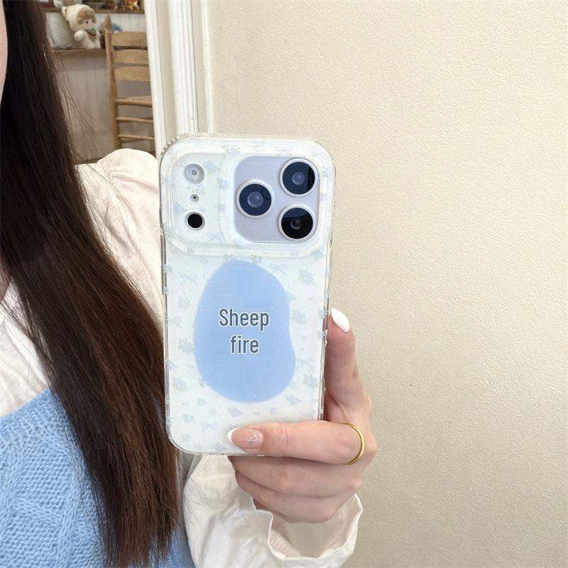 

Fresh Blue Floral 3D Flowers Little Bear Phone Case for iPhone 17, 16 Pro Max, 15, 14. iPhone 16