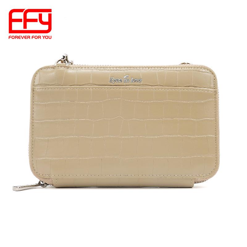 

Осенняя корейская мода, женская ПУ сумка через плечо большой вместимости и кошелек с каменным узором абрикосовый