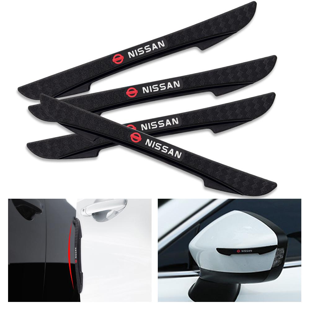 4Pcs Side Door Edge Protective Strip Rearview Mirror Anti-collision Stickers Car Accessories For Nissan Nismo Qashqai Altima J11