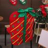 Bow Xmas Chair Seat Cover Candy Cane Christmas Gift Table Decor  New Year Supplies