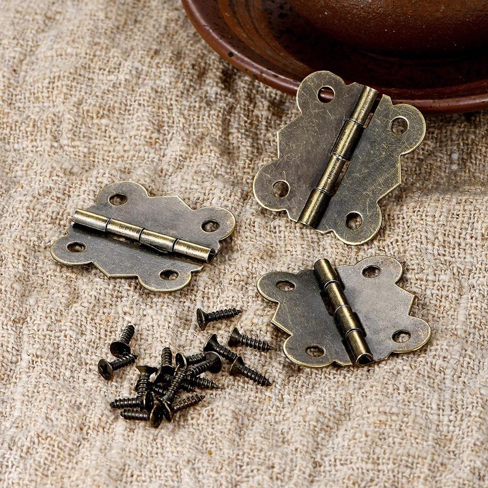 Practical Small Hinges Boxes Hinges Box Hinge For Box Iron 40pcs Accessories Antique Antique Bronze Box Hinges Bronze Color