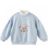 DAVE & BELLA Girls' Fake Two-Piece Half-High Collar Sweatshirt