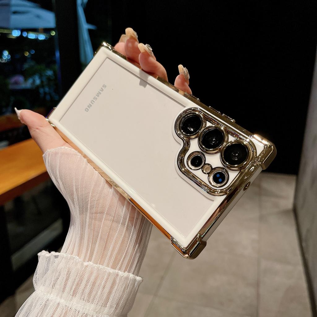 Suitable for Samsung S23Ultra Phone Case, Electroplated Four-corner Dual-color Glitter, Magnetic Stand, Airbag, Anti-drop, S24 Complete
