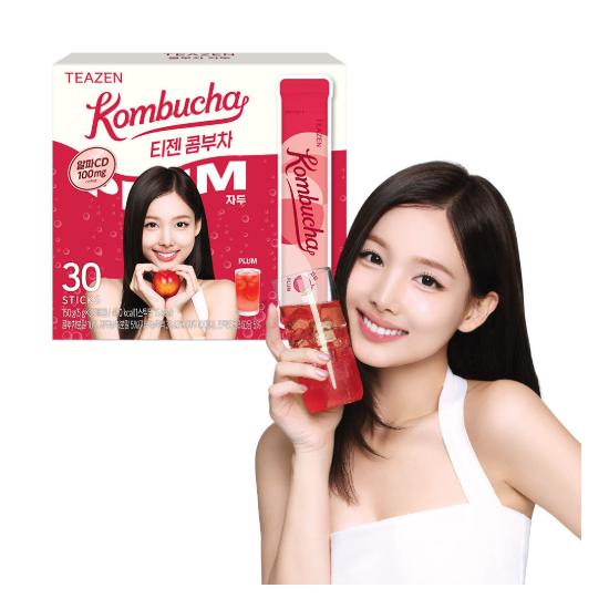 Teazen Kombucha Melon Glutathione 30 Sticks, Plum Alpha-CD 30 Sticks (12 Options)