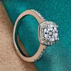 High Quality 925 Sterling Silver Square Four Claw Zircon Rings for Women Couple Gifts Fashion Party Wedding Jewelry