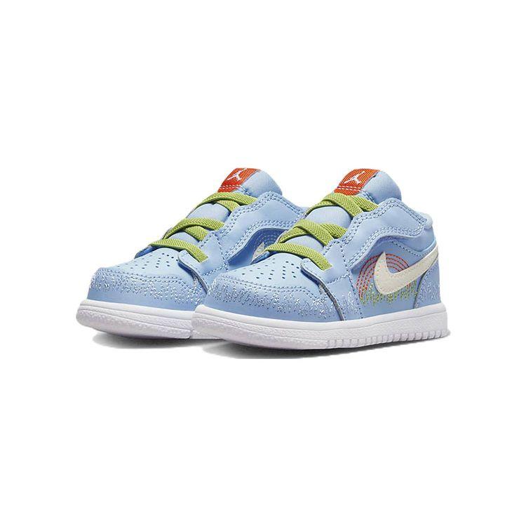Jordan Air  1 Low Alt Se Retro Slip Resistant Shock Absorbing Durable Low Top Walker Shoes Baby Shoes Blue White DR9499-400