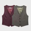 Sleeveless Slim Vest & Wide-Leg Pants Women's Suit