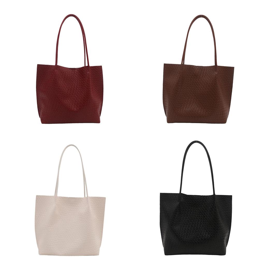 Womens Large Weave Tote Bag With Magnetic Closure For Daily Street Style