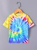 Children's T-shirt Rainbow Tie-Dye 3D Print Kids Clothes Short Sleeve T-Shirt Summer Children Top Round Neck Children's Clothing