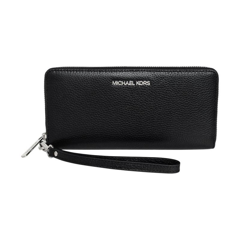 MICHAEL KORS Front logo logo zipper closure cowhide wallet women s black