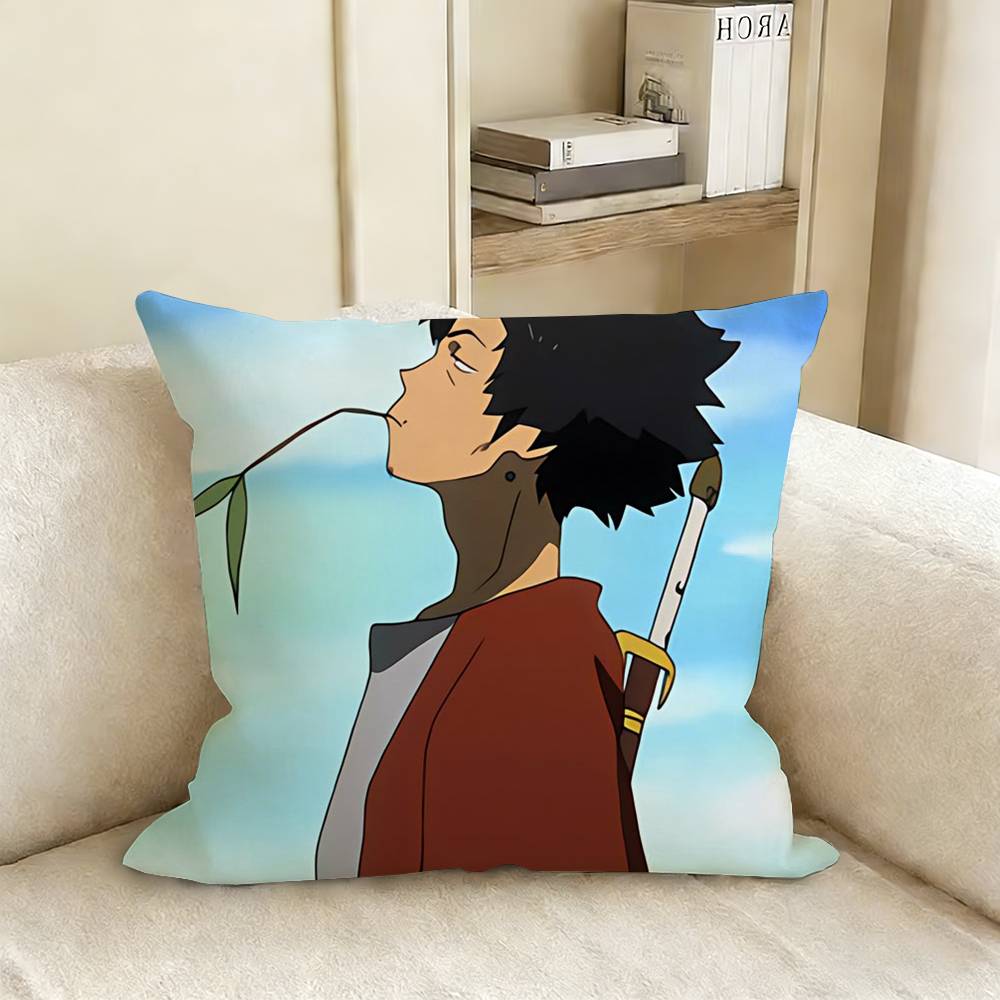 Anime SSamurai CChamploo Pillow Case Living Room Sofa Cushion Cover Suitable For Home Bedroom Room Decoration