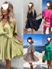 2026 European Spring Satin Loose Holiday Dress for Women
