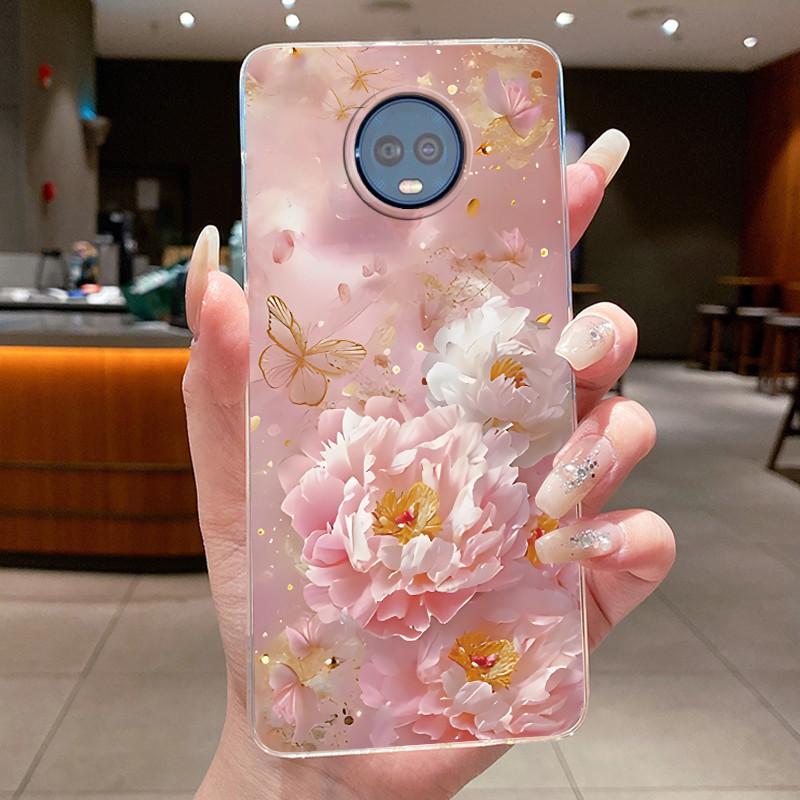 For Motorola Moto G6 Plus Case Clear Luxury Fashion Butterfly Flowers Soft Silicone Phone Cover for Motorola G6 Plus G6+ Casing