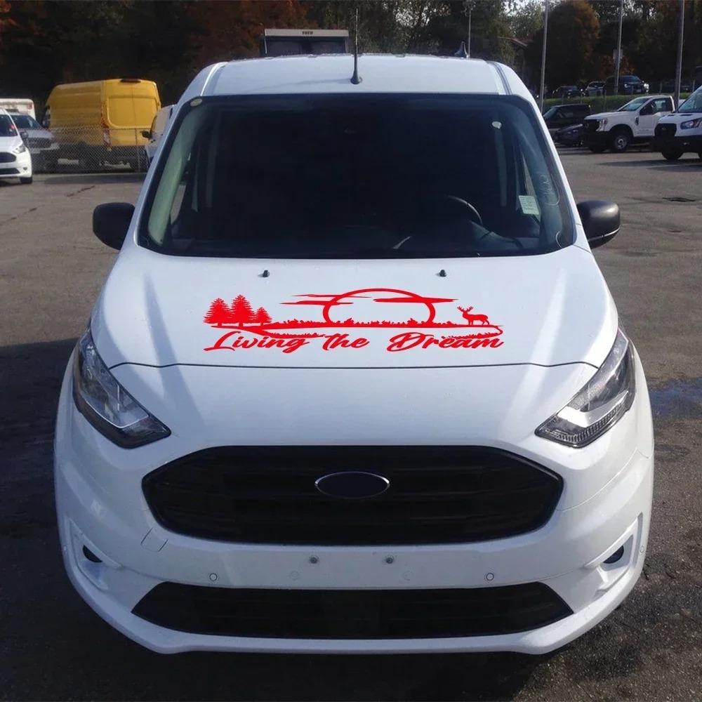 Van Hood Stickers Camper Car Bonnet Cover Graphics Living The Dream Decoration Vinyl Decals Auto Tuning Accessories