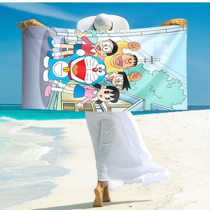 1pc Doraemons Joyful Adventure beach towel,quick drying absorbent beach towel,outdoor sports swimming beach towel,Soft and comfortable Y7281