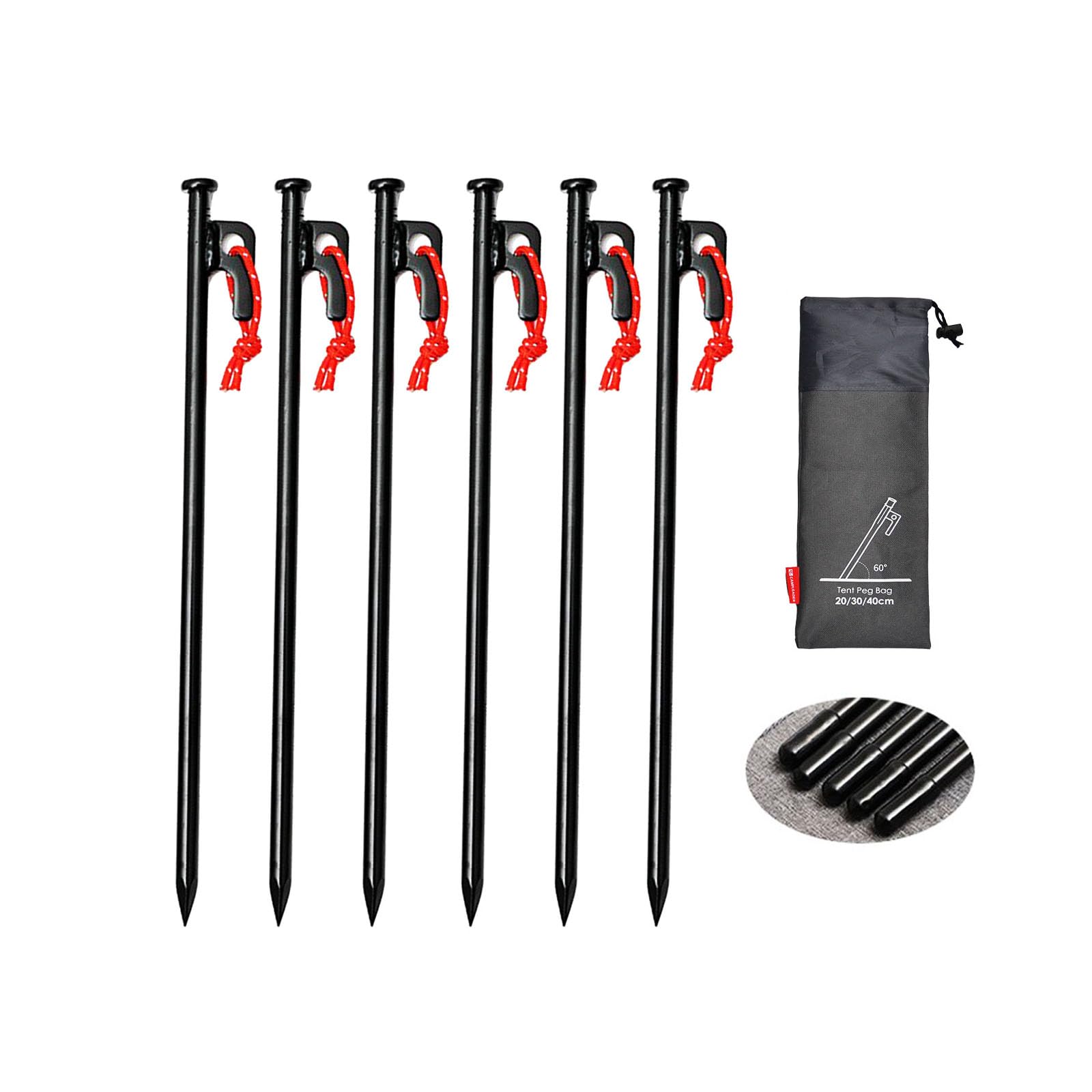 

Steel Solid Peg Take Camping Snow Peak Peg Titanium Alloy High Strength Corrosion Resistant Ultra Light 30cm Set of 6 (30CM) чёрный
