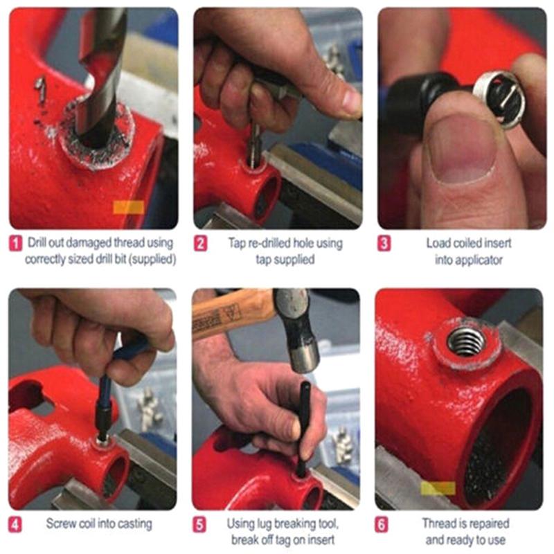 Metric Thread Repair Insert Kit M5 M6 M8 Helicoil Pro Coil Tools