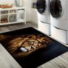 Majestic Lion Print Large Floor Mat, Non-Slip Washable Entrance Rug, Modern Animal Decor Carpet for Living Room Laundry Office