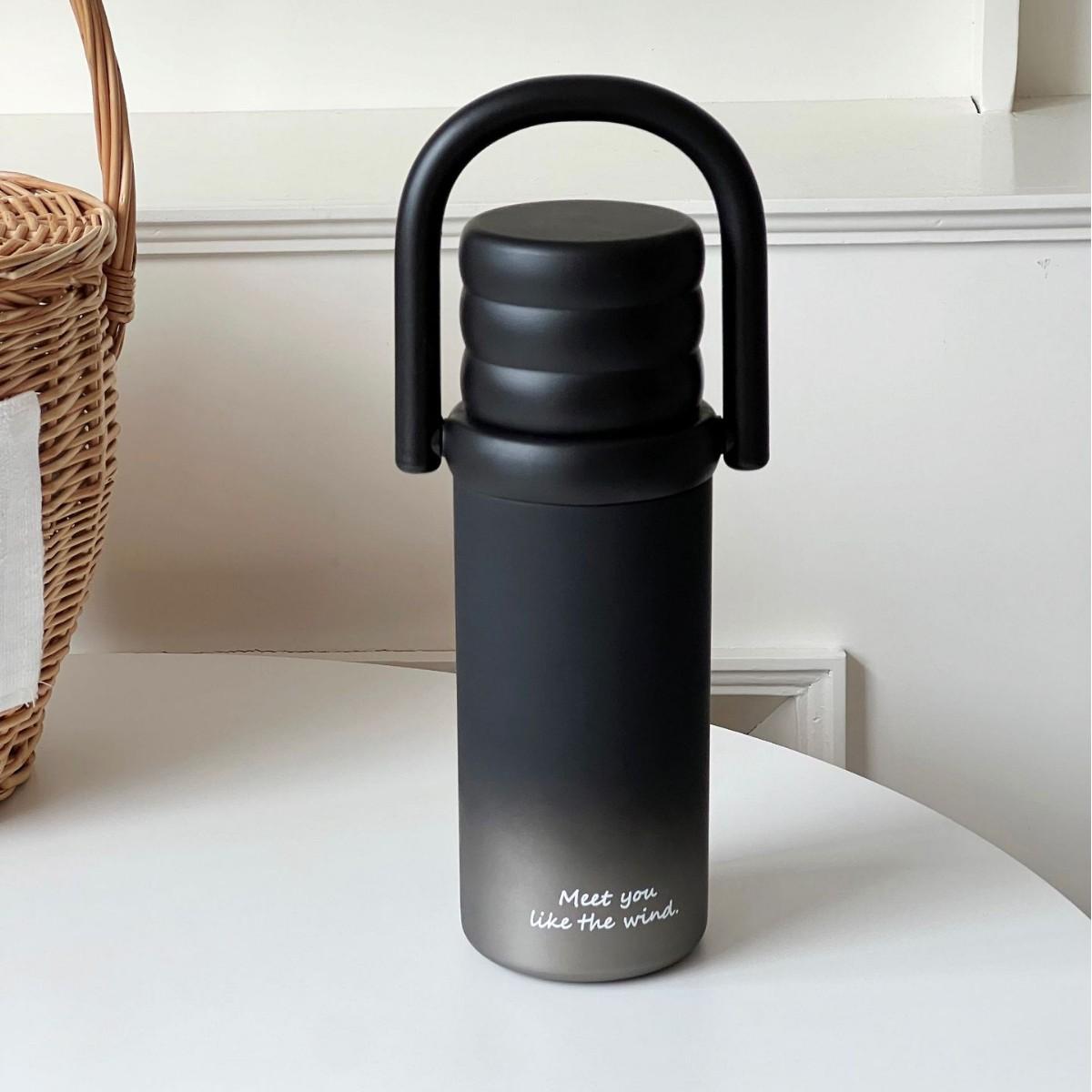 Leopard print Sansheng cup 316 stainless steel thermos cup girls high value handle water cup 500ml