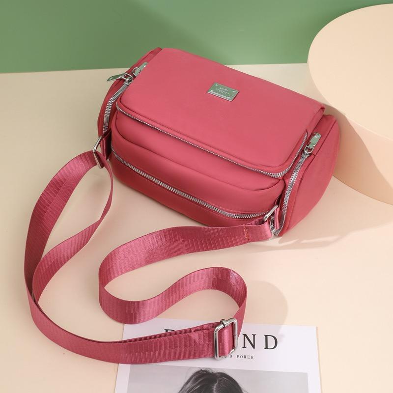 New women's bag nylon cloth shoulder bag simple and fashionable wide shoulder strap messenger bag large capacity lightweight small square bag