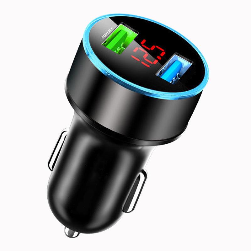 120W Dual Flash Car Charger with Digital Voltage Display for Super Fast Mobile Charging